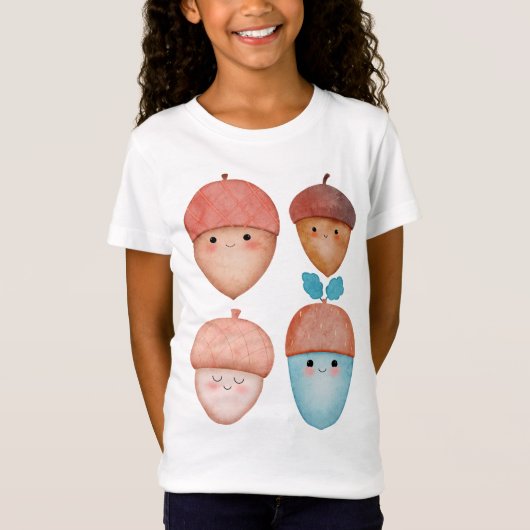 森の可愛い秋のTシャツ | ボーイズ＆ガールズ Tシャツ (正面)
