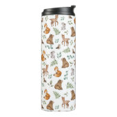 森の可耕森林動物緑のパターン タンブラー (回転左)