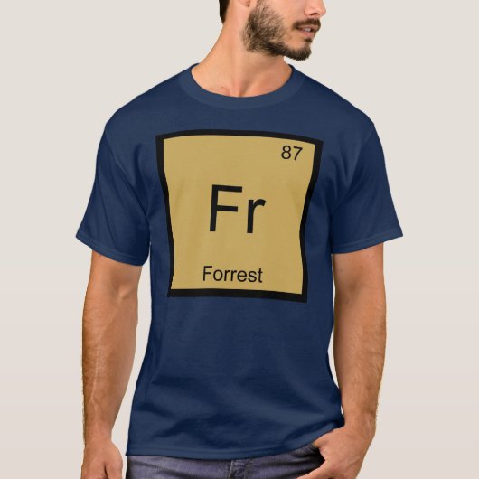 森の名前 化学元素 周期表 Tシャツ (正面)