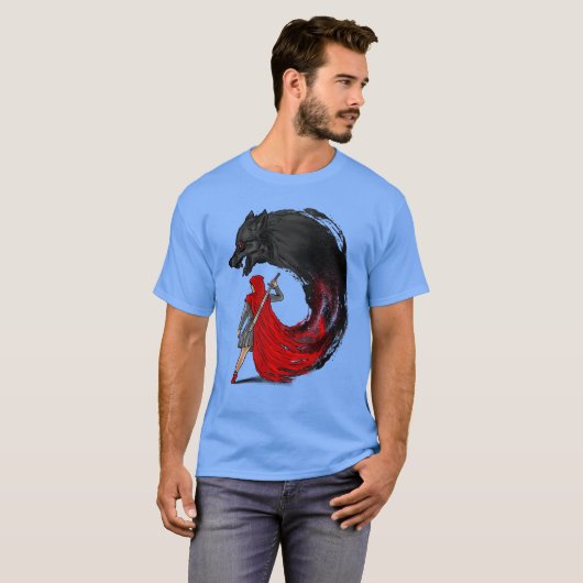 森の向こうで:小さな赤い乗馬を再発見 Tシャツ (正面フル)