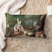 森の壁画のヴィンテージの小さい老人 ランバークッション (ブランケット)