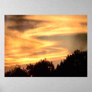 森の夕日のポスター ポスター