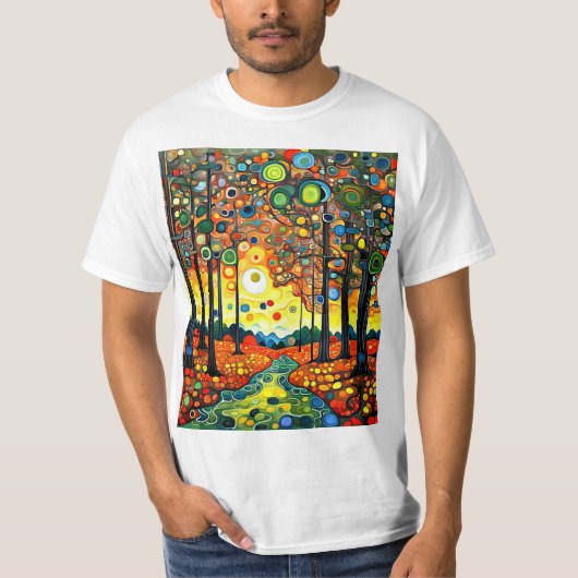 森の夕日3 Tシャツ (正面)