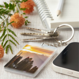 森の夕日 キーホルダー