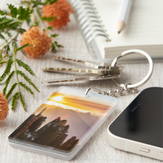 森の夕日 キーホルダー (正面右)