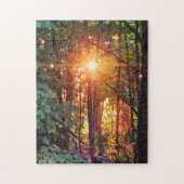 森の夕日 ジグソーパズル (縦)