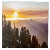 森の夕日 タイル (正面)