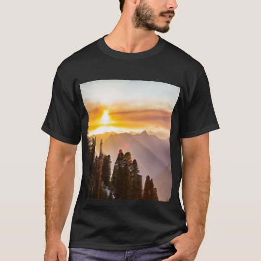 森の夕日 Tシャツ (正面)