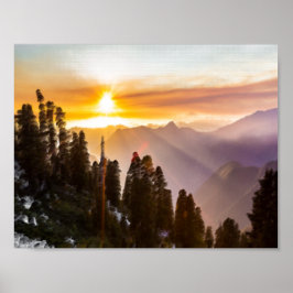 森の夕焼け ポスター