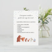 森の夜間おむつゲームテーブルサイン 男の子 招待状 (スタンド正面)