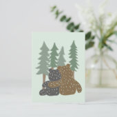 森の大地の日にかわいい空白のクマ ポストカード (スタンド正面)