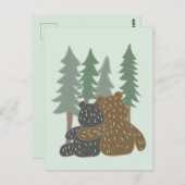 森の大地の日にかわいい空白のクマ ポストカード (正面/裏面)