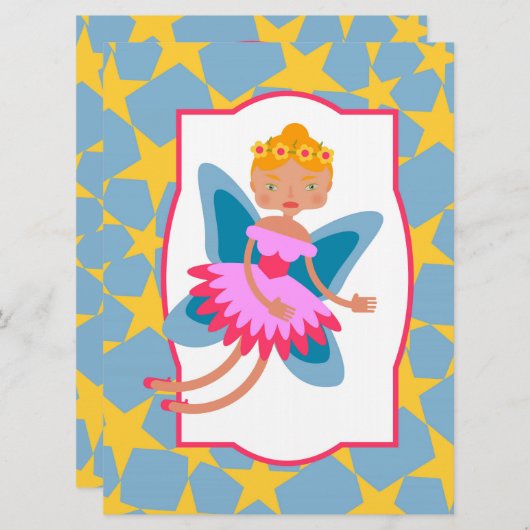 森の女の子の誕生日パーティーの招待 招待状 (正面/裏面)