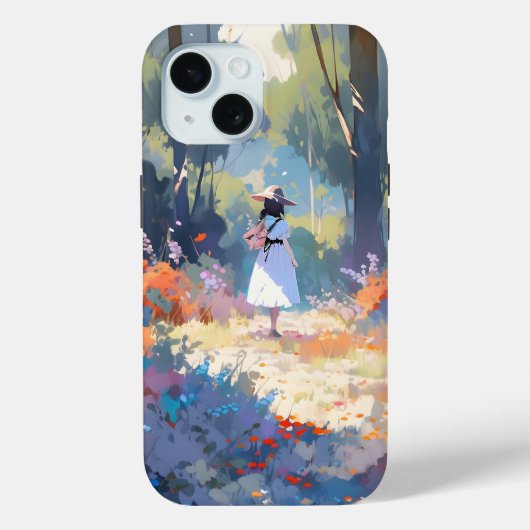 森の女の子アニメ印象派 Case-Mate iPhoneケース (裏面)