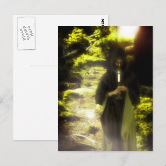 森の女性ドruid ポストカード (正面/裏面)