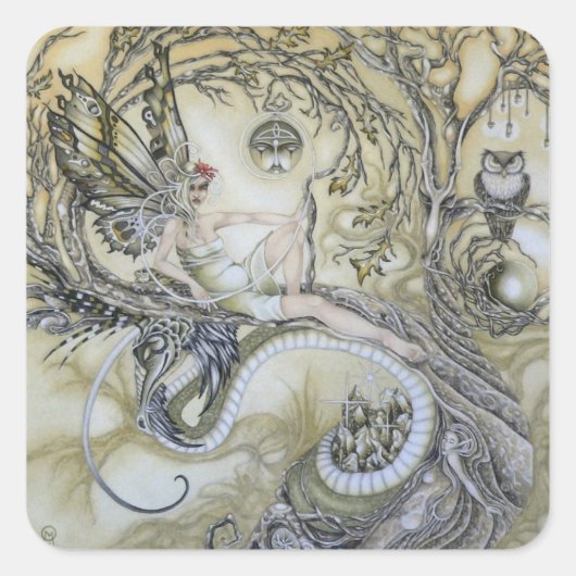 森の女性 スクエアシール (正面)