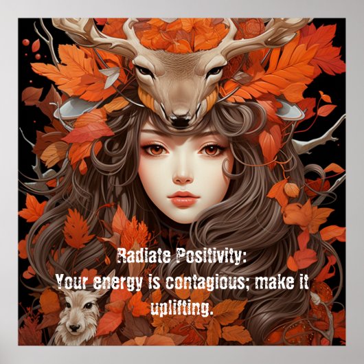 森の女性：元気なエネルギー ポスター (正面)