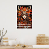 森の女性：元気なエネルギー ポスター (キッチン)