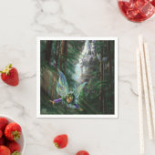 森の妖精とウォーターフォール城 スタンダードカクテルナプキン (インサイチュ)