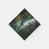 森の妖精とウォーターフォール城 スタンダードカクテルナプキン (角)