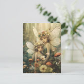 森の妖精とキノコ ポストカード (スタンド正面)