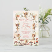 森の妖精のトードストール ベビーシャワー 招待状 (スタンド正面)