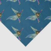 森の妖精のパターン（青） 薄葉紙 (詳細)