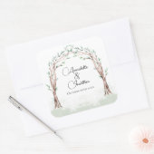 森の妖精の結婚式入口 スクエアシール (封筒)