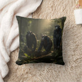 森の威厳のある霊長類 – チンパンジー族 クッション (ブランケット)