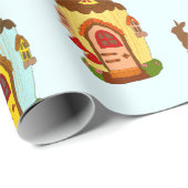 森の子供のパターンのラッピング紙 ラッピングペーパー (ロールコーナー)