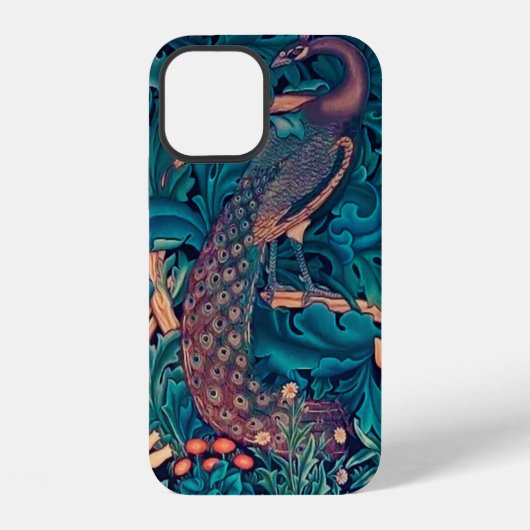 森の孔雀ウィリアム・モリス iPhoneケース (裏面)