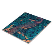 森の孔雀、ウィリアム・モリス陶磁器タイル タイル (側面)