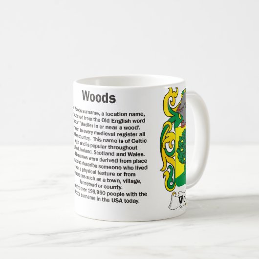 森の家紋のマグ コーヒーマグカップ (正面右)