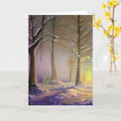 森の小さなクリスマスツリー カード (黄色い花)