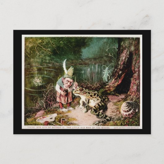 森の小じいさんの壁画 ヴィンテージ ポストカード (正面)