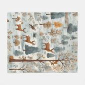 森の小声：森のスケッチ フリースブランケット (正面(横))