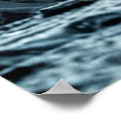 森の小川を駆け抜ける黒馬 ポスター (角)