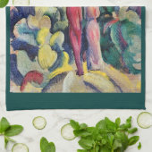 森の小径のカップル（August Macke作） キッチンタオル (折り畳み)