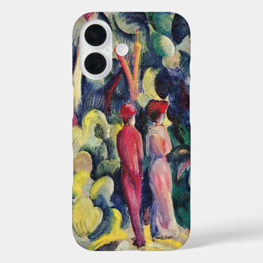森の小径のカップル（August Macke作） Case-Mate iPhoneケース (裏面)