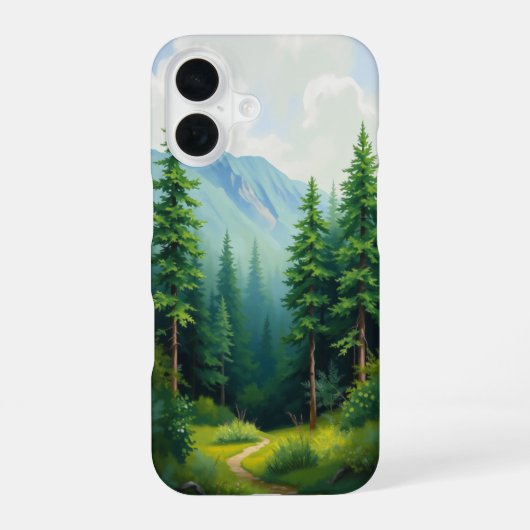 森の小径: 穏やかな逃避行 iPhone 16ケース (裏面)
