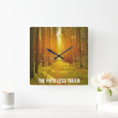 森の小道 スクエア壁時計 (ホーム)