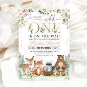 森の少女ベビーシャワー1歳誕生日 招待状