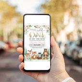 森の少女ベビーシャワー1歳誕生日 招待状