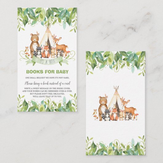 森の少年が本を持ってくる|過去記事 エンクロージャーカード (正面/裏面)