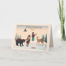 💕森の少年と動物のクリスマス2 カード