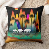 森の山に忍びモダン込む クッション (ブランケット)