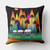 森の山に忍びモダン込む クッション (裏面)