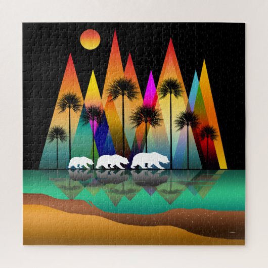 森の山に忍びモダン込む ジグソーパズル (縦)