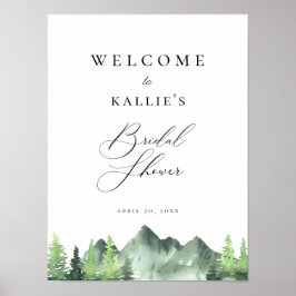 森の山のウェディングシャワー歓迎 ポスター