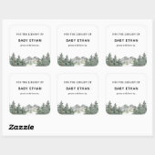 森の山のベビーシャワーブックライブラリー スクエアシール (シート)